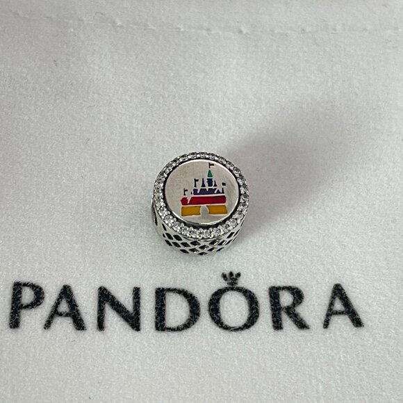 New! Pandora Disney Parks Castle Rainbow Charm My Happy Place Silver s925 ALE - Picture 1 of 4